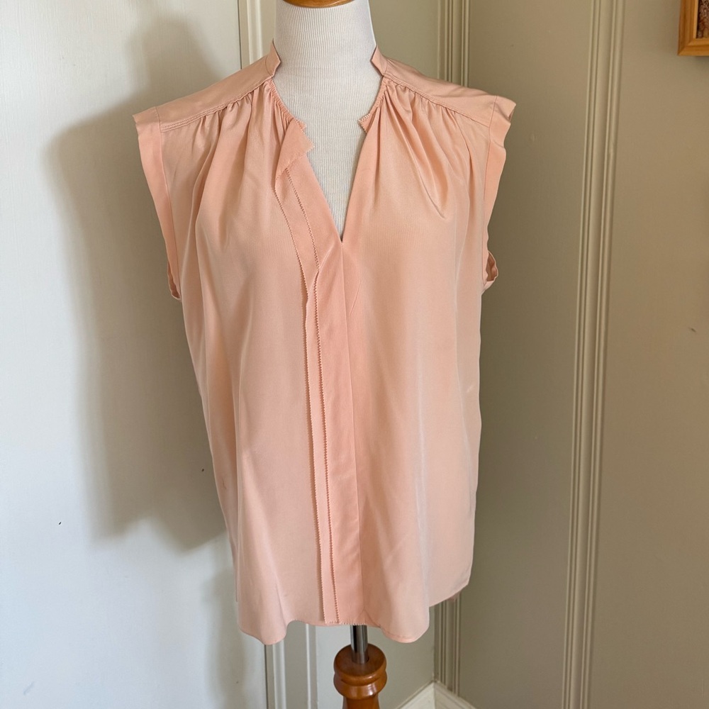 Rebecca Taylor shell pink silk blouse